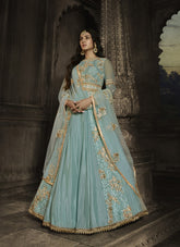 Endless Looking Gown in Sky Blue Colour